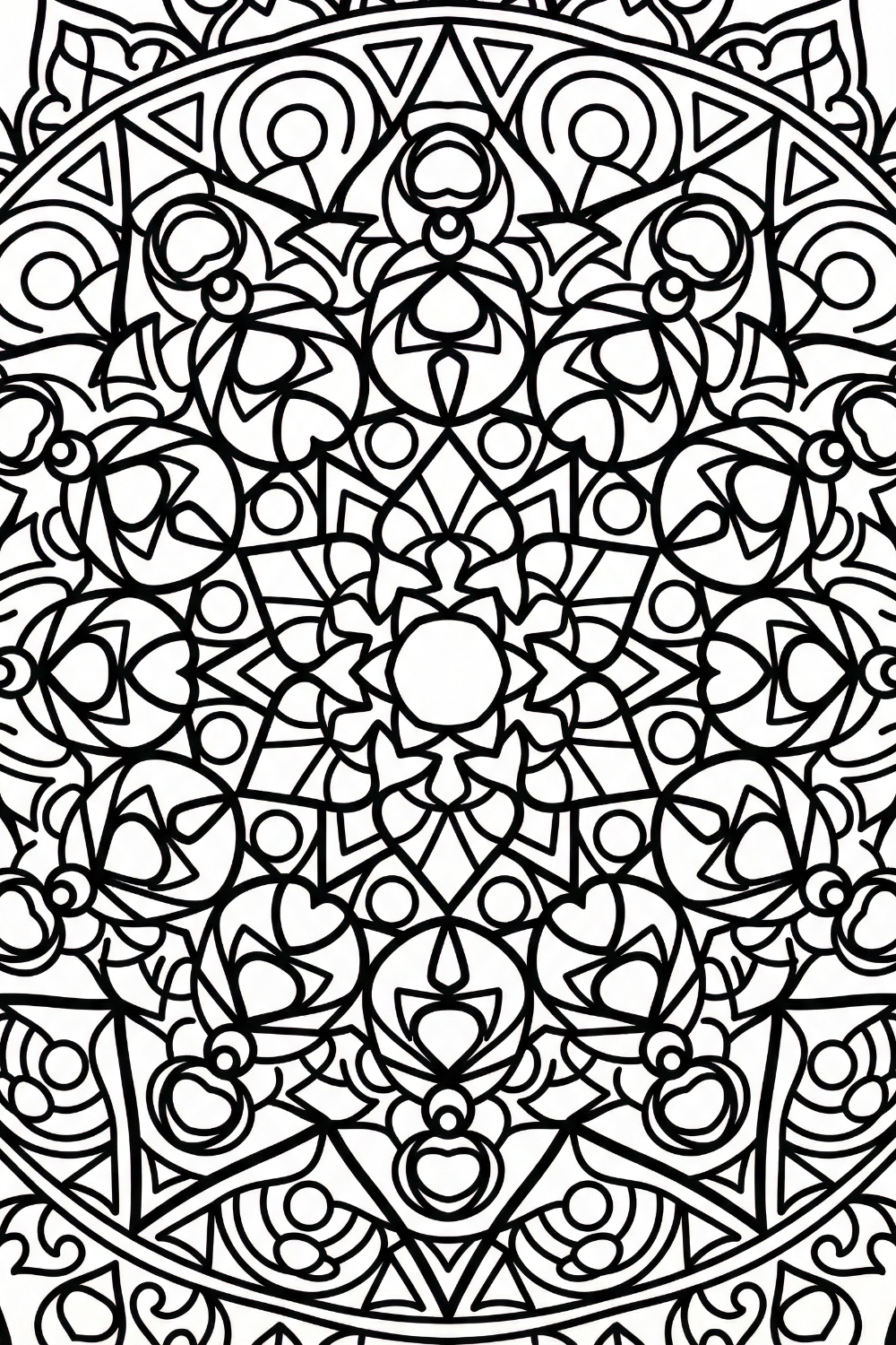 Mandala Wonders Digital Coloring Page for Mindfulness Intricate Mandala Coloring Page for adults and kids, perfect for relaxation and creative expression.
